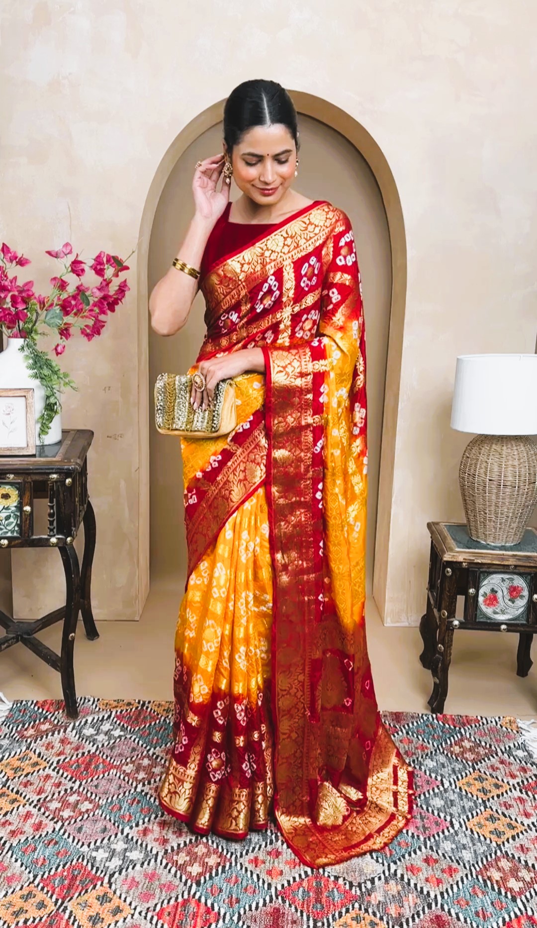 Bandhej Silk Saree - Image 2